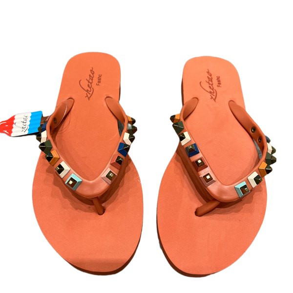 Ženske casual papuče sa šarenim kockicama