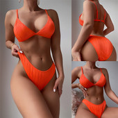 Ženski dvodijelni kupaći kostim narančaste boje
