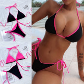 Ženski izrezani dvodijelni kupaći kostim na vezanje