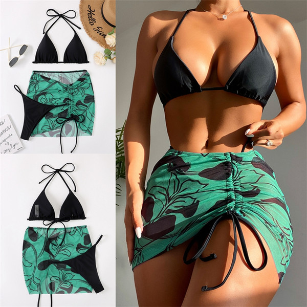 Ženski trodijelni kupaći kostim na vezanje