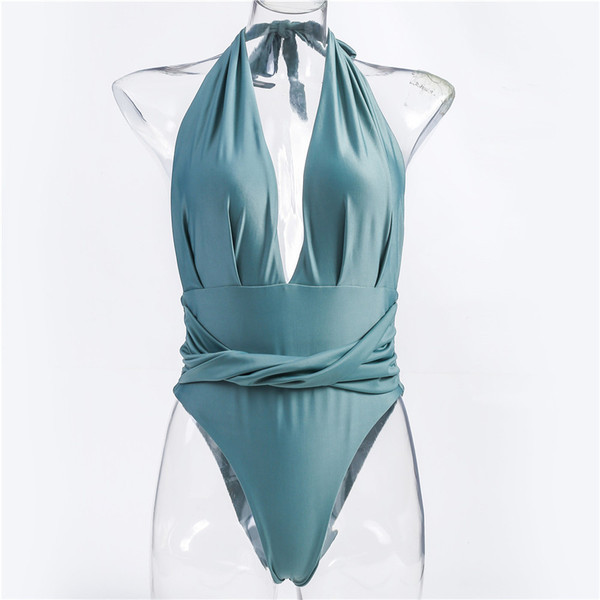 Ženski jednodijelni kupaći kostim s V-izrezom