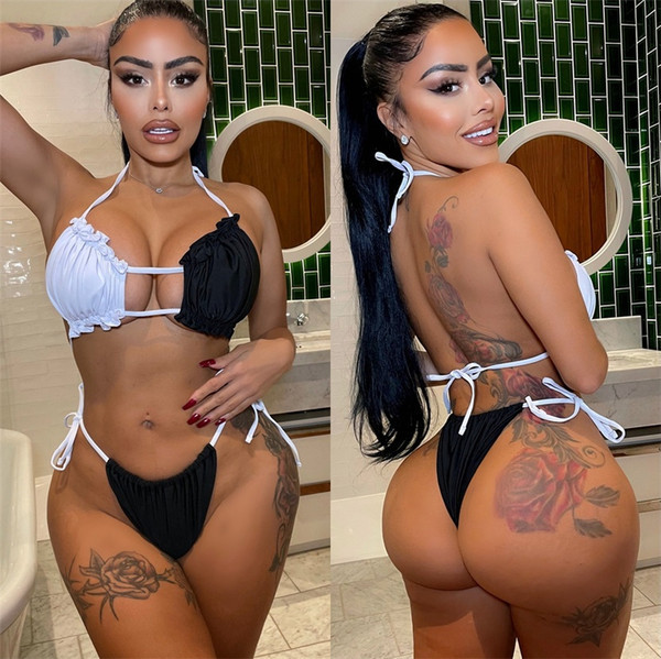 Ženski izrezani kupaći kostim na vezanje