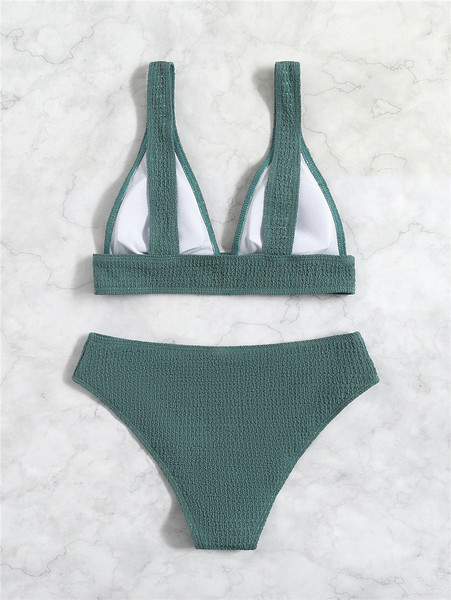 Ženski dvodijelni kupaći kostim s V izrezom