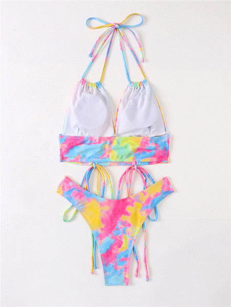 Μαγιό  σε ιριδίζοντα χρώματα με κορδόνια