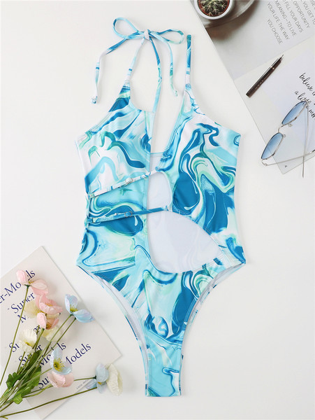 Ženski jednodijelni kupaći kostim s izrezima