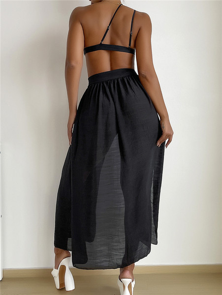 Novi model ženskog trodijelnog kupaćeg kostima - crne boje