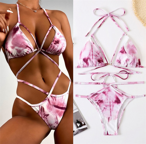 Jednodijelni kupaći kostim s vezicama za žene