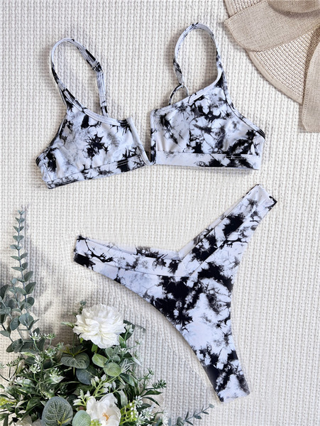 Ženski dvodijelni kupaći kostim s tankim naramenicama