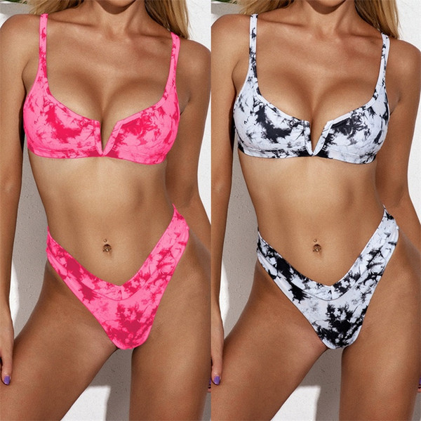 Ženski dvodijelni kupaći kostim s tankim naramenicama