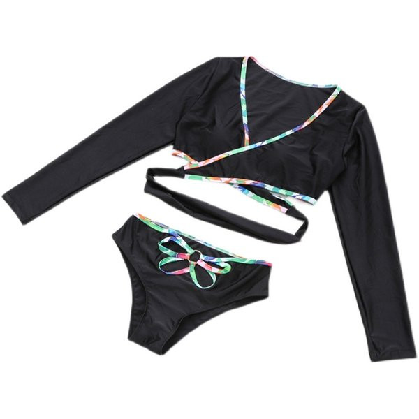 Ženski dvodijelni kupaći kostim - gornji dio dugih rukava