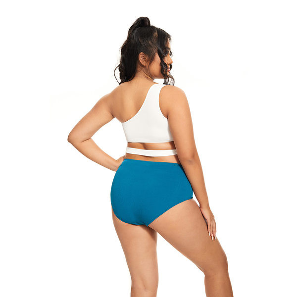 Ženski dvodijelni kupaći kostim s asimetričnim gornjim dijelom - plus size