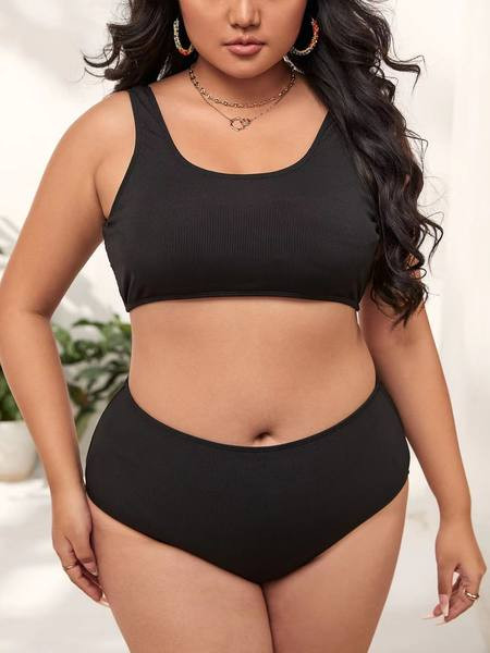 Ženski crni dvodijelni kupaći kostim