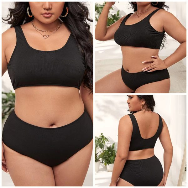 Ženski crni dvodijelni kupaći kostim