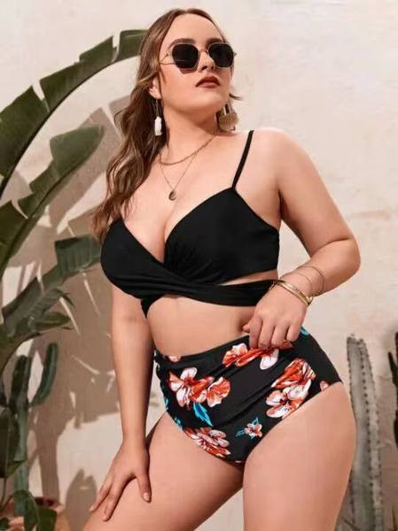 Ženski dvodijelni kupaći kostim visokog struka