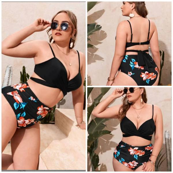 Ženski dvodijelni kupaći kostim visokog struka