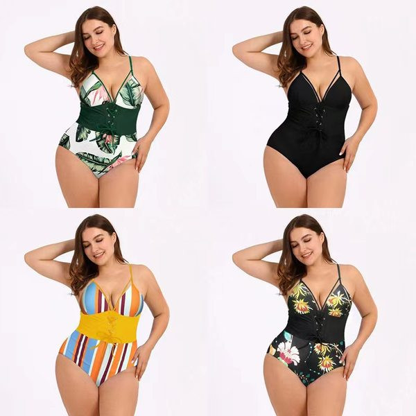 Jednodijelni kupaći kostim na vezanje - velika veličina