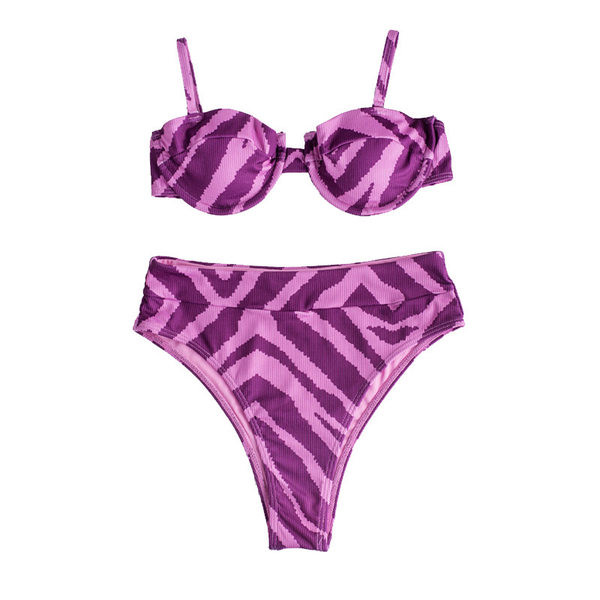 Ženski dvodijelni kupaći kostim - gornji dio grudnjaka i bikini visokog struka