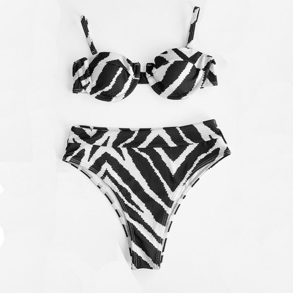 Ženski dvodijelni kupaći kostim - gornji dio grudnjaka i bikini visokog struka