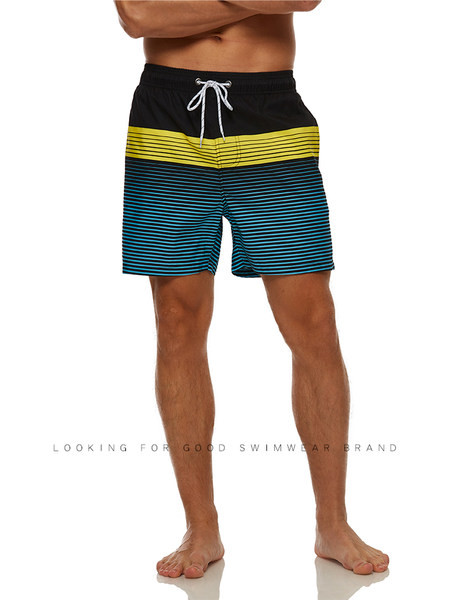 Prugasti muški kupaći kostim s vezicama