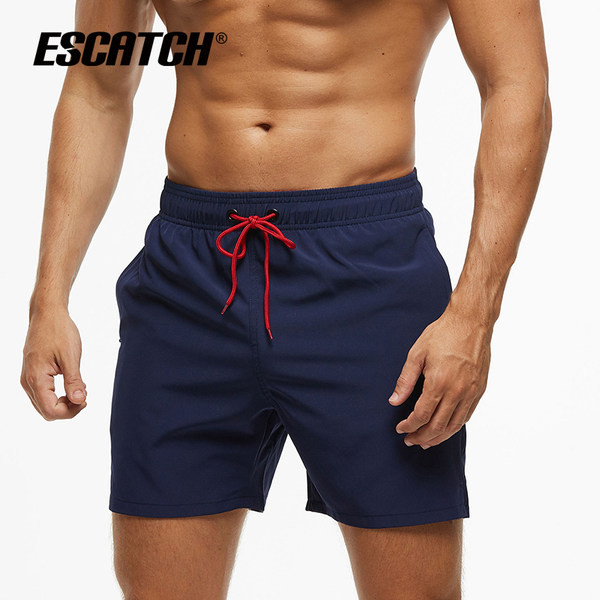 Jednobojne muške kratke hlače za plažu s vezicama
