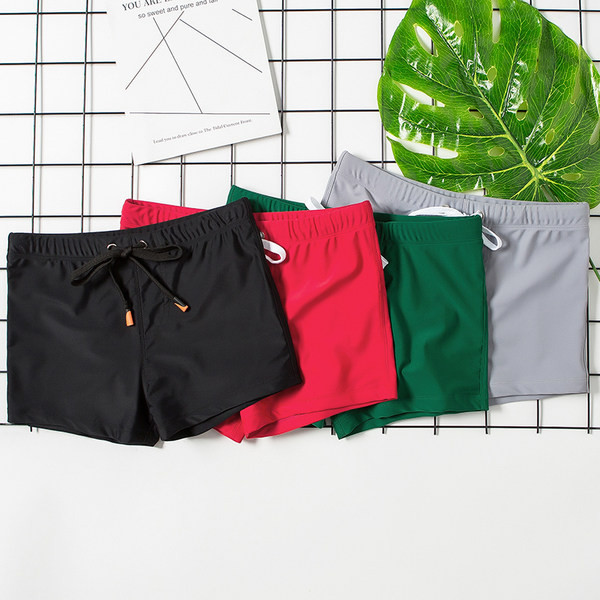 Boxer de plajă pentru bărbați, de culoare uni, cu șireturi