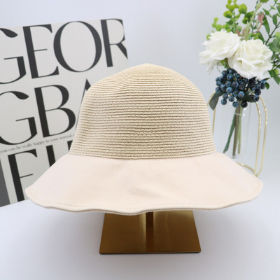 Γυναικείο καλοκαιρινό καπέλο με φαρδύ γείσο και κορδέλα