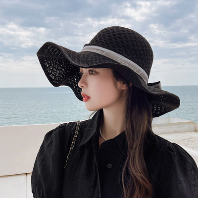 Γυναικείο ψάθινο καπέλο με μεγάλο γείσο