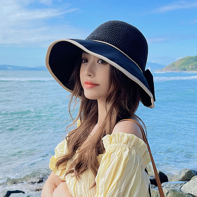 Γυναικείο καλοκαιρινό καπέλο με κορδέλα - φαρδύ γείσο