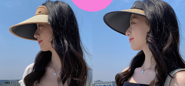 Γυναικείο ψάθινο γείσο σε πολλά χρώματα