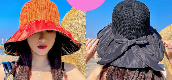 Pălărie pentru femei - cu bor mare și panglică