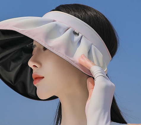 Ženski tekstilni vizir sa širokim obodom