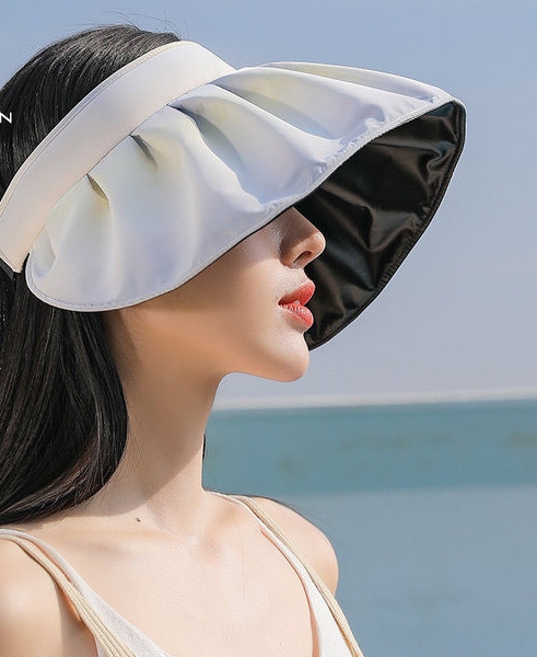 Ženski tekstilni vizir sa širokim obodom