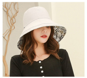 Γυναικείο καπέλο  με 2 πρόσωπα και φλοράλ μοτίβα