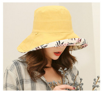 Γυναικείο καπέλο  με 2 πρόσωπα και φλοράλ μοτίβα