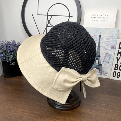 Μοντέρνο γυναικείο καλοκαιρινό καπέλο με κορδέλα