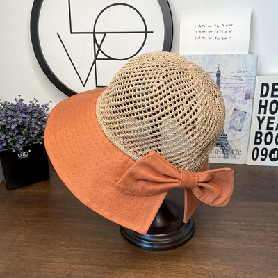 Μοντέρνο γυναικείο καλοκαιρινό καπέλο με κορδέλα
