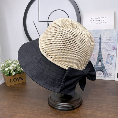 Μοντέρνο γυναικείο καλοκαιρινό καπέλο με κορδέλα
