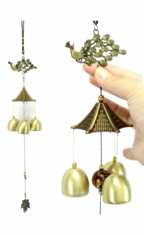 Вятърен звънец, Паун, Метален, 3 камбани