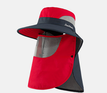 Мъжа лятна шапка с маска за лице и надпис 