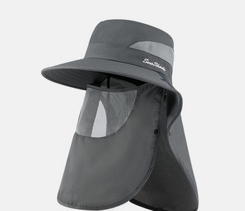 Мъжа лятна шапка с маска за лице и надпис 