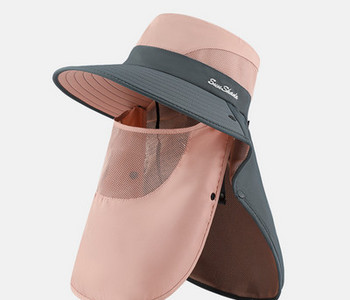 Мъжа лятна шапка с маска за лице и надпис 