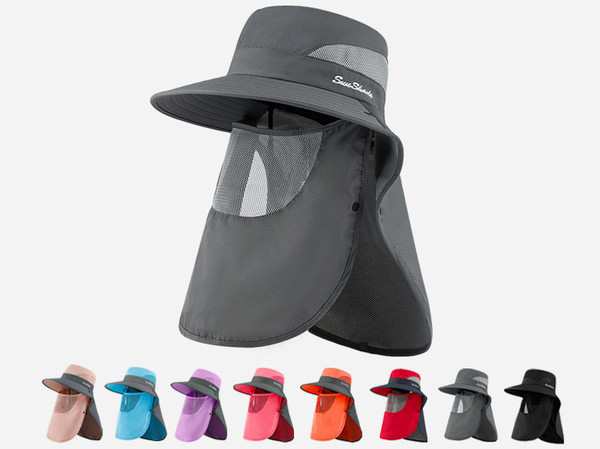 Мъжа лятна шапка с маска за лице и надпис 