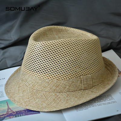 Мъжка шапка - с периферия сламена