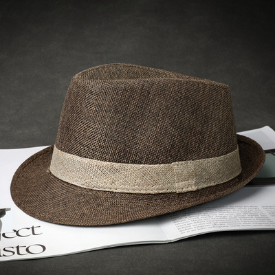 Мъжка слънцезащитна шапка - сламена