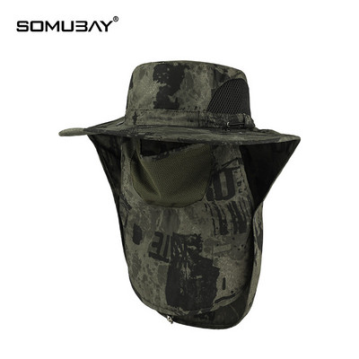 Мъжка шапка - с голяма периферия и маска за лице