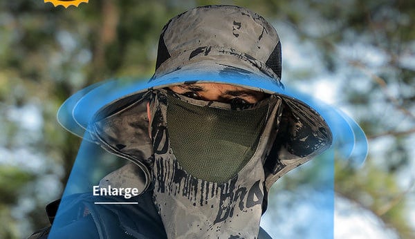 Мъжка шапка - с голяма периферия и маска за лице