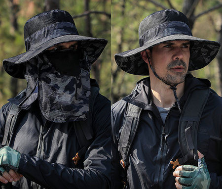 Мъжка шапка - с маска за лице камуфлаж