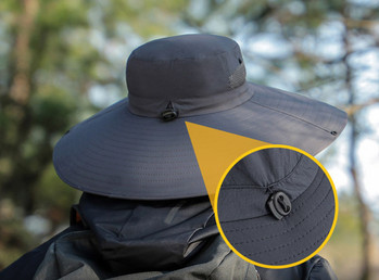 Мъжка шапка с широка периферия и UV защита