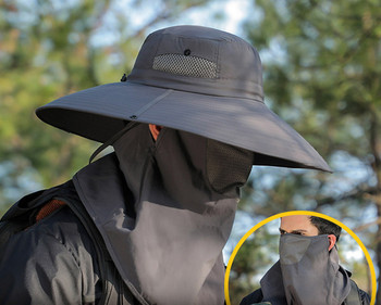 Мъжка шапка с широка периферия и UV защита