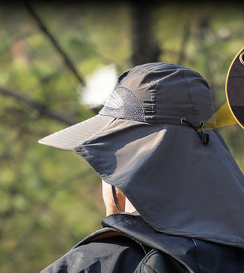 Мъжка слънцезащитна шапка за риболов с голяма периферия